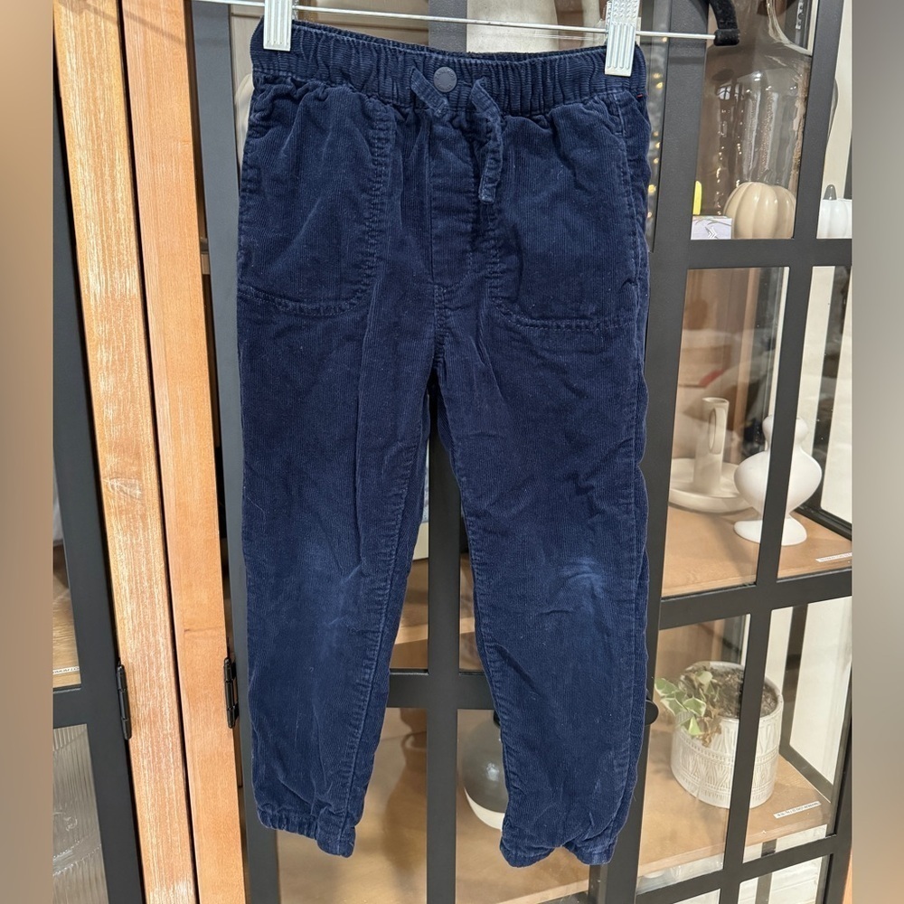 Zara Kids corduroy pants straight toddler boy navy blue ribbed elastic jeans